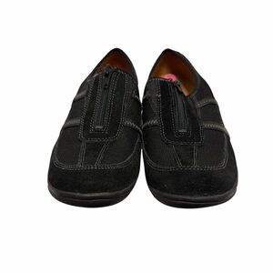 Naturalizer Solid Black Suede Leather/Fabric Slip Ons